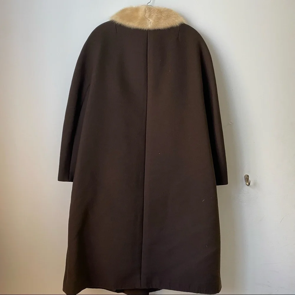 VTG Modell Mid-Century Fur Collared Swing Coat| Regency | Old Hollywood | Mod- M - Picture 3 of 6